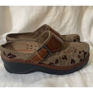 KLOGS Women's AUSTIN 8 Tapestry‎  Suede Leather Tan Brown Clogs 20220608